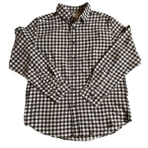 Goodfellow & Co Button Down Flannel Men's Shirt Size L Black White Check Preppy